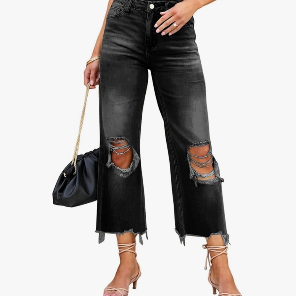 Stylish Black Distressed Women's Jeans